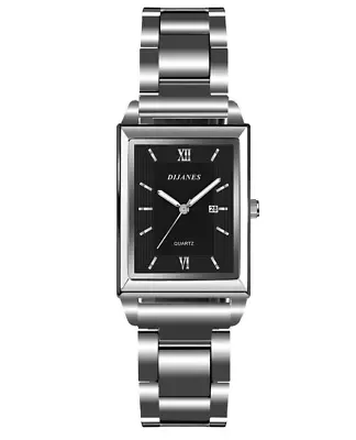 £7.69 • Buy DIJANES Luxury Men's Square Watch Stainless Steel Calendar Quartz Wrist Watches