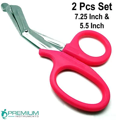 2 Pcs EMT Utility Pink Scissor 5.5  & 7.25  Medical Paramedic First Aid Shears • $8.99