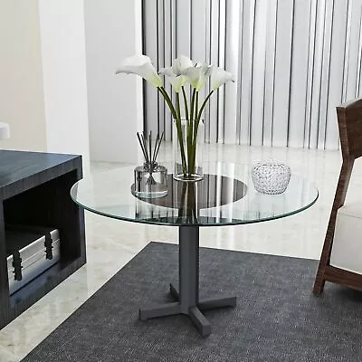 24  Inch Tempered Glass Table Top Clear Glass 1/4  Thick Polished Edge Round • $53.55