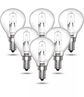 6 Pcs HYUNDAI 42w SES E14 Clear Halogen Golfball Energy Saving Bulbs Pack Of 6 • £9.99