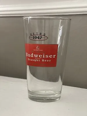 Budweiser Draught Beer VINTAGE Retro 1947 Pint Glass - Collectible • $9.99