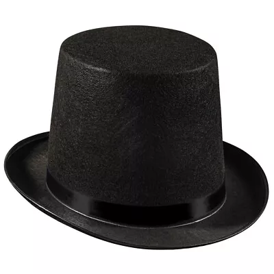 Top Hat For Adults - Black Felt Magician Hat With Trimming By Dress Up America • $17.99