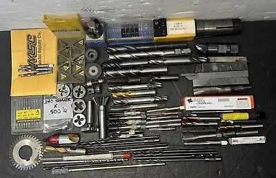 Lot Of Machinist Lathe Tools HSS Taps Drills Carbide End Mills Cutters Metal • $18.50