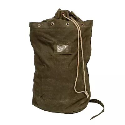Original Surplus Hungarian Army Canvas Duffel Bag - Olive Green-Adjustable • £8.75