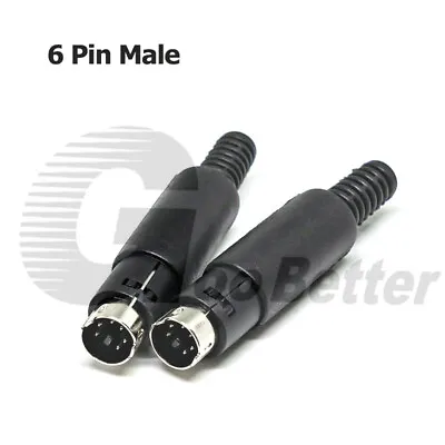 Mini DIN Connectors Plug Sockets Male Female 2 3 4 5 6 7 8 Pin Panel Mount • £1.55