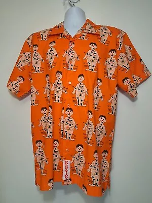 OPERATION Game Orange Short Sleeve Button Down Novelty Shirt Men Size L. • $18.99