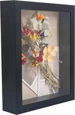 £16.99 • Buy GraduatePro Shadow Box Frames For Crafts 3D Deep Black Bouquet Flower Case 8x10