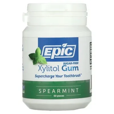 New Epic Xylitol Gum Spearmint 50 Pieces Sugar-Free Dental Care Chewing Gum • $11.95