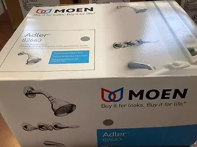 NEW Open Box Moen Adler 82663 Chrome 3-Handle Tub&Shower Faucet W/ Valve B282 • $64.99