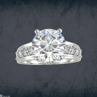 2.50 Ct Round Cut VS1/E Lab Grown Diamond Engagement Ring 14K White Gold • $1299