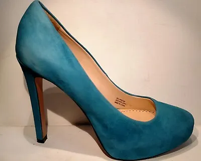 POUR LA VICTOIRE Sz6 Agua Blue Leather Sued Giliana 5inch Heels With 2 Front Sti • $25
