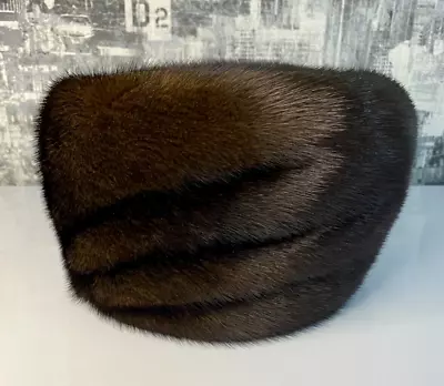 Warm Mink Women's HatVintage Soviet Winter Brown USSR Natural Fur • $40