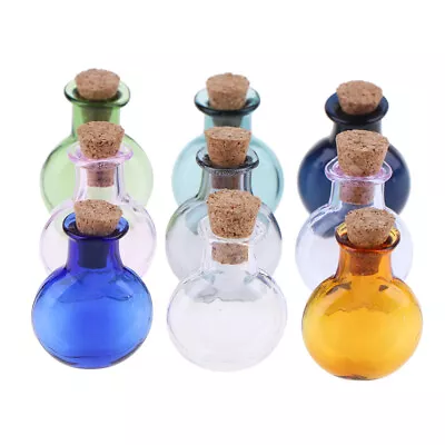2Pcs Mini Glass Bottles Wishing Bottle With Corks Tiny Jars Vials Storage Bot:da • £3.36