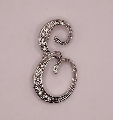 £4.80 • Buy Diamante Silver Initial Letter E Fashion Brooch Pin Brand New FREE P&P
