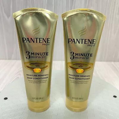 Pantene Pro V 3 Minute Miracle Moisture Renewer Deep Conditioner Hair Care Lot 2 • $21.99