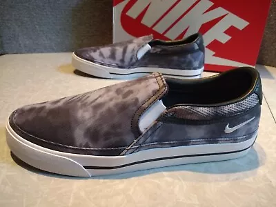 NIB Mens Nike Court Legacy Tie Dye Print Slip On Canvas Shoes Grey # DH1439-900 • $34.98