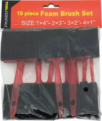 10pc Foam Brush Set Plastic Handles Paint Glue Epoxy Texturing • $7.89