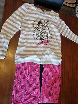 Disney Eeyore Pajamas Size 16-18 Full Length Trousers Long Sleeved Top • £20