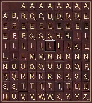 Letter I Scrabble Deluxe Replacement Wood Tile Maroon With Gold Letter • $1.79