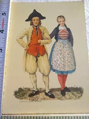 Postcard 18th Century Swiss Costume Zurich Switzerland • £12.54