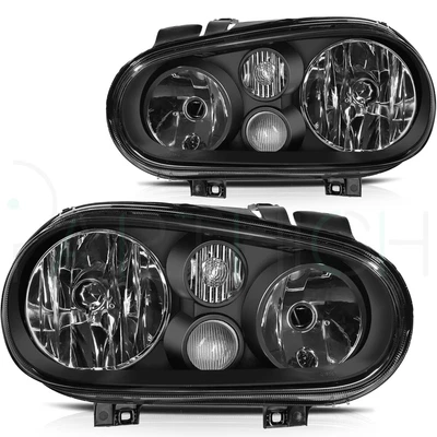 $74.99 • Buy Fits Volkswagen Golf 1999-2006 Headlights Assembly Pair Black Housing Left+Right