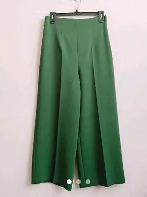 ZARA HIGH-WAIST CULOTTE Wide Leg Suit TROUSERS Green Size Large NWT Sold Out  • $29.99