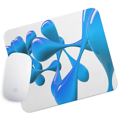 UK Seller Anti-Slip Gamimg Mouse Pad Mat PC Laptop  Blue Splat 3D Funky • £5.99