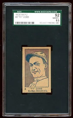 Sgc 92 Ty Cobb 1926 W512 #3   Super Rare  Highest Grades Of This Beauty   Hof • $9999.99