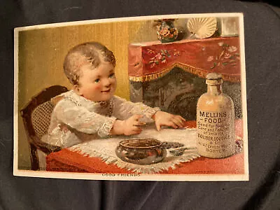 1884 VICTORIAN TRADE CARD Antique Advertising MELLIN'S FOOD Baby Boston Mass • $4.50