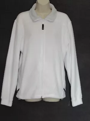 NWT Columbia Sporstwear White Gray Snow Bunny Poly Fleece Warm Cozy Zip Jacket L • $23.80
