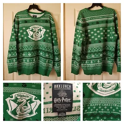 $38.88 • Buy Harry Potter Slytherin Sweater Mens 2XL Green Ugly Christmas Holiday Boxlunch