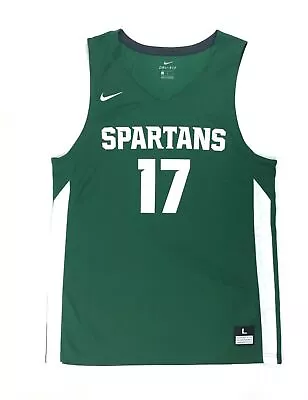 New Nike Michigan State Spartans Basketball Game Jersey Men's L Green White • $17.32