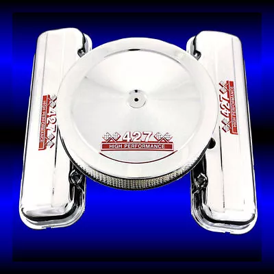 Chrome Short Valve Covers And Air Cleaner Combo For Chevy 427 Engines  • $138.99