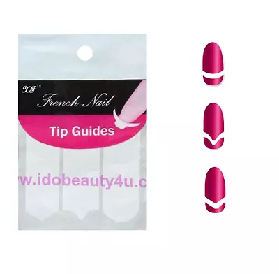 3 Nail Tips French Manicure Tip  Sticker Template Guides Nails Guide Mixed Shape • £4.84