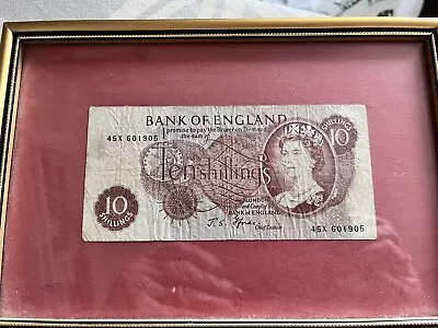 Vintage Framed 10 Shilling Note Signed  By J S Fjorde • £5