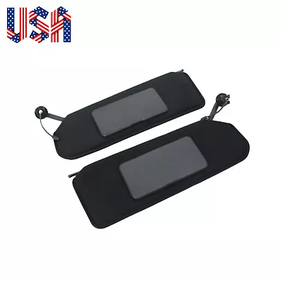 Pair Left&Right Shaded Sun Visor W/ Mirrors & LED Lights Fit For Corvette 5.7L • $60.57