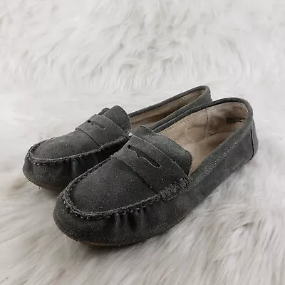 MERONA Gray Suede Slip On Suede Penny Loafers Womens Size US 8.5 • $21.99