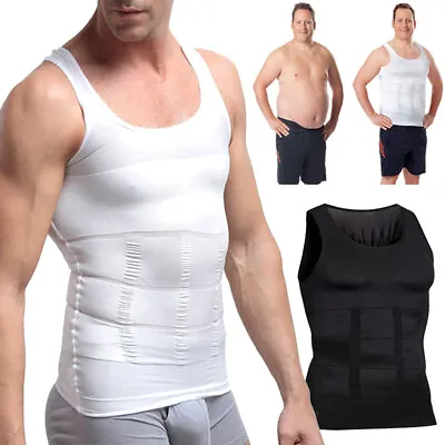 MEN SLIMMING VEST Body Shaper Slim Chest Belly Waist Boobs Compression Shaping  • £12.99