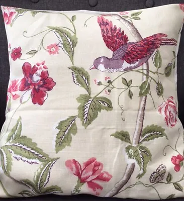 CUSHION- LAURA ASHLEY - SUMMER PALACE Pink & Cream Shades Cotton 16” Square • £6.50