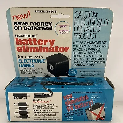 Vintage 1970s Universal Battery Eliminator AC Adaptor 9 Volts Vintage New In Box • $29.99