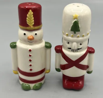 $18.65 • Buy Vtg Snowman Soldier And Nutcracker Soldier Christmas Salt Pepper Shakers SUPERB