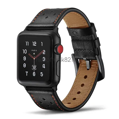 $18.95 • Buy Premium Genuine Leather Watch Band Strap For Apple Watch Series 8 7 6 SE 5 4 3