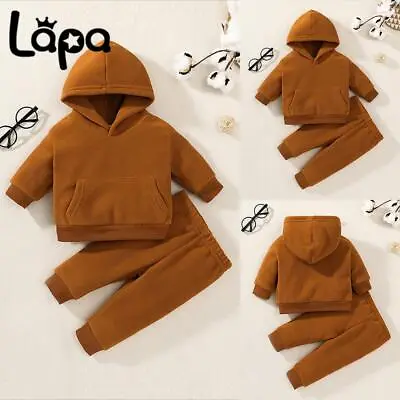 Toddler Baby Boys Long Sleeve Hooded Hoodie Sweatshirt Pants Tracksuits Outfits • £2.49
