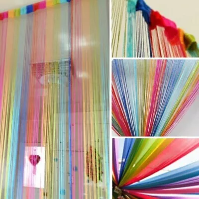 Door String Curtain Room Divider Window Panel Tassel Rainbow Fringe Panel 39*78  • £6.55