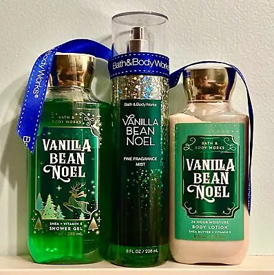 GIFT SET 3 ~Bath & Body Works~ VANILLA BEAN NOEL Mist & Lotion & Shower Gel ~ • $27.95