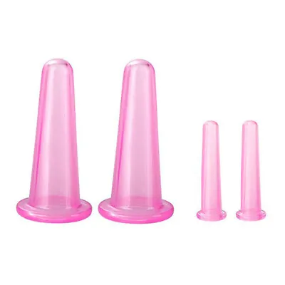 4Pcs/set Silicone Cupping Vacuum Suction Lifting Facial Face Eyes Massage Cup • £4.30