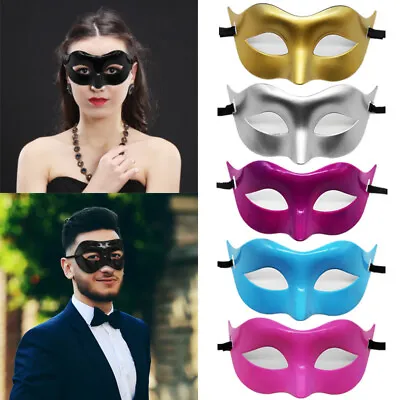 Halloween Mask Half Face Adult Party Men Masquerade Christmas Cosplay Mask Prom • £3.59