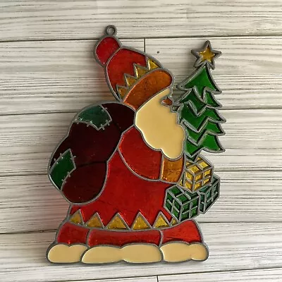 Makit Bakit CHRISTMAS ORNAMENT Stained Glass Suncatcher Father Christmas Santa • $19.99