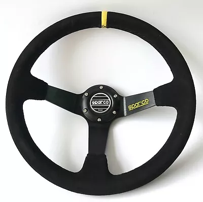 350mm Suede Leather Deep Dish Racing Steering Wheel Fit For MOMO Hub SPC OMP Hub • $78.98