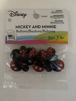 Dress It Up Buttons Disney Mickey And Minnie Mouse 6 Pack Of Buttons • $8